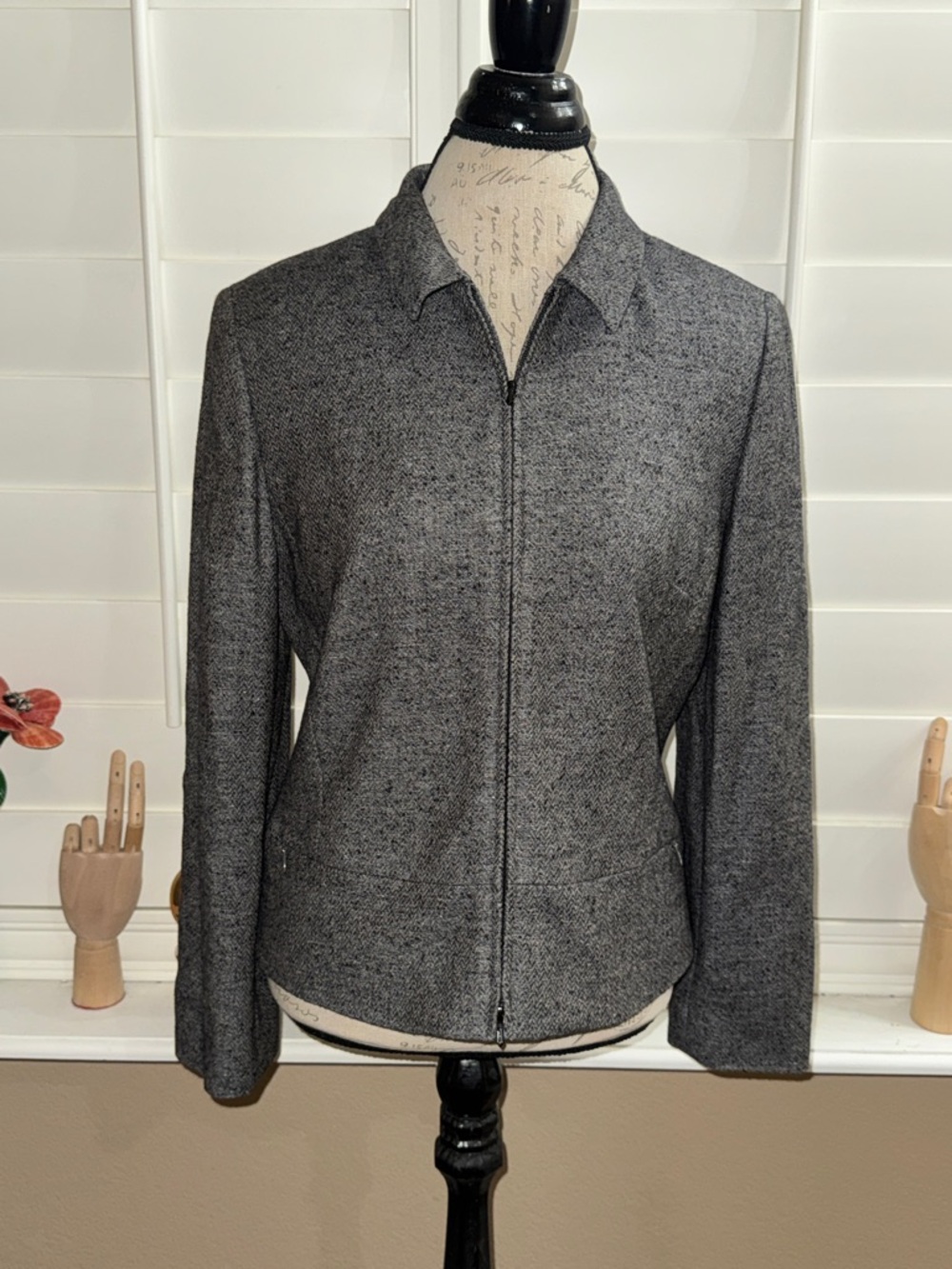 Ann Taylor Tweed Blazer Jacket Vintage Wool Silk Vintage